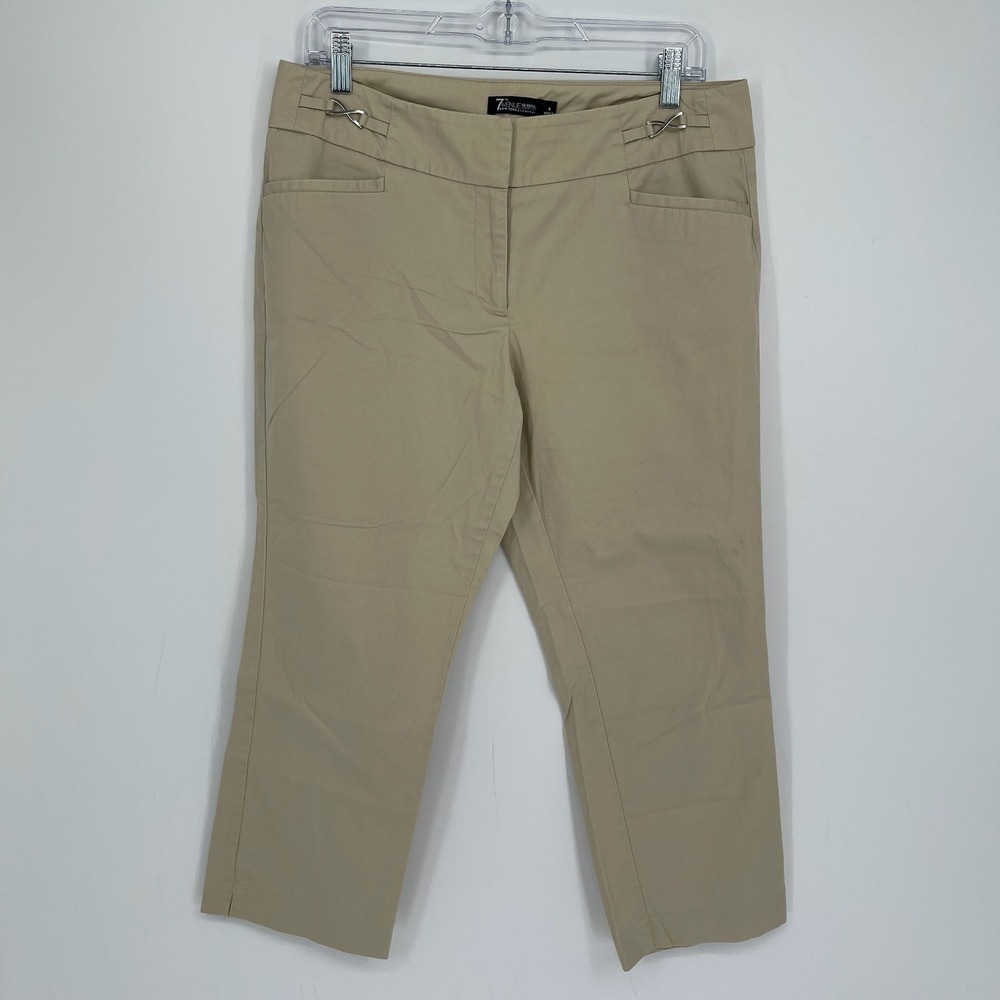 New York & Company Women's Tan 7th Avenue Stretch Suiting Cropped Pants Size‎ 8
